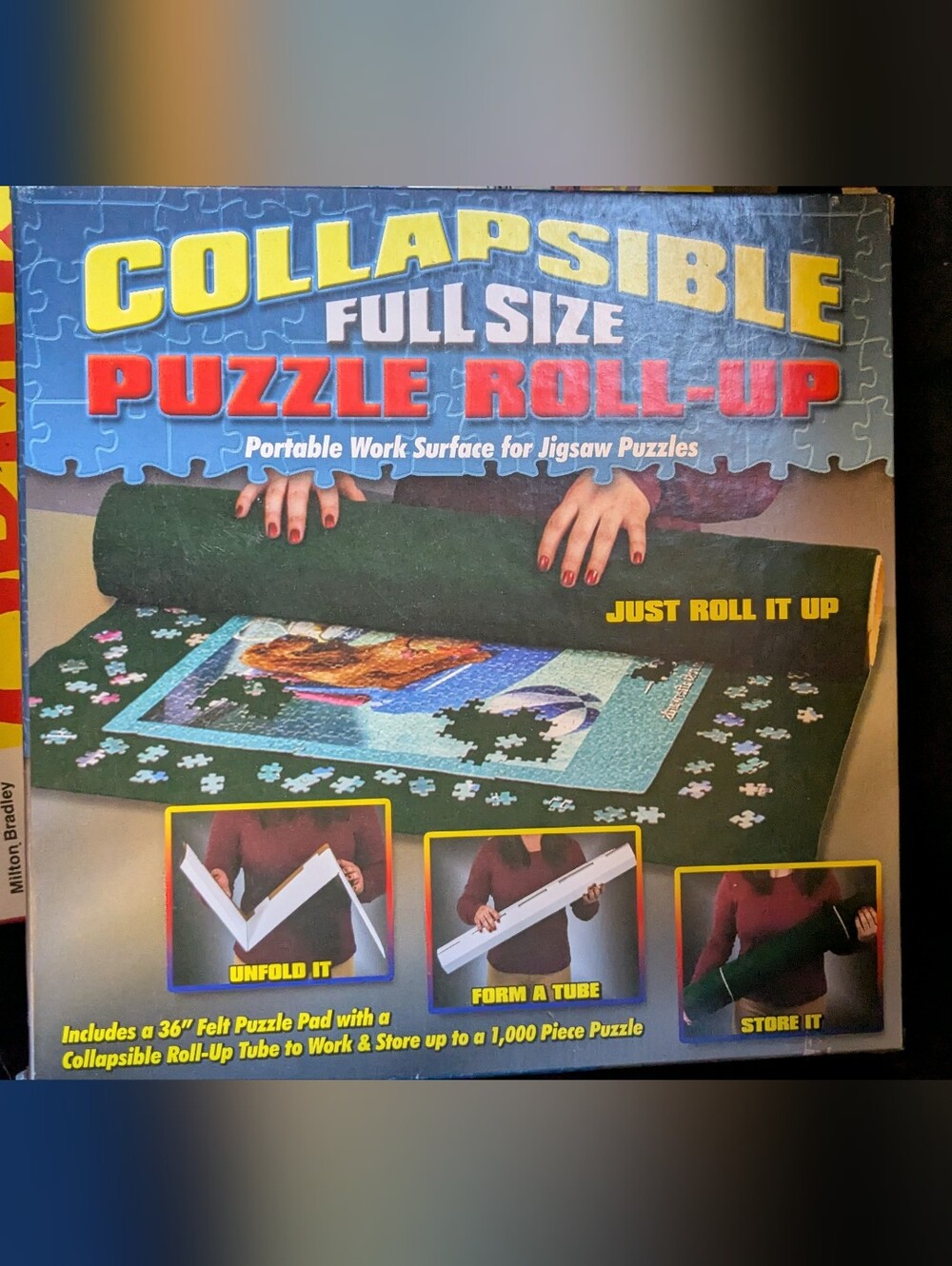 Collapsible Full Size Puzzle Roll-Up - Green Portable Puzzle Pad